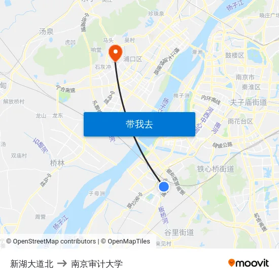 新湖大道北 to 南京审计大学 map