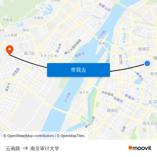 云南路 to 南京审计大学 map