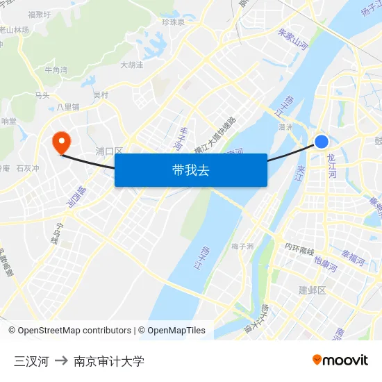 三汊河 to 南京审计大学 map