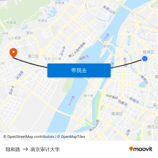 颐和路 to 南京审计大学 map