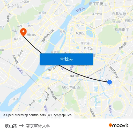 鼓山路 to 南京审计大学 map