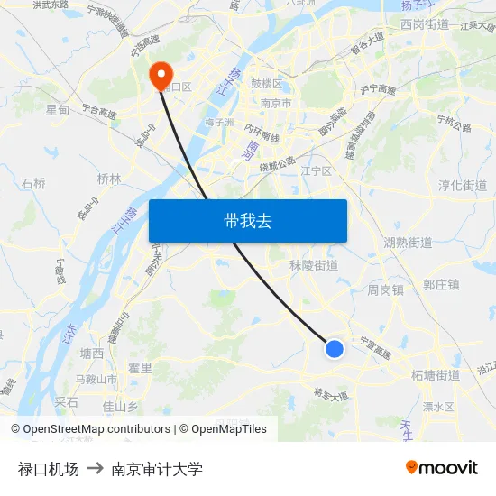 禄口机场 to 南京审计大学 map