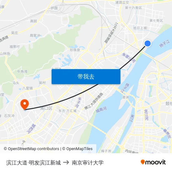 滨江大道·明发滨江新城 to 南京审计大学 map