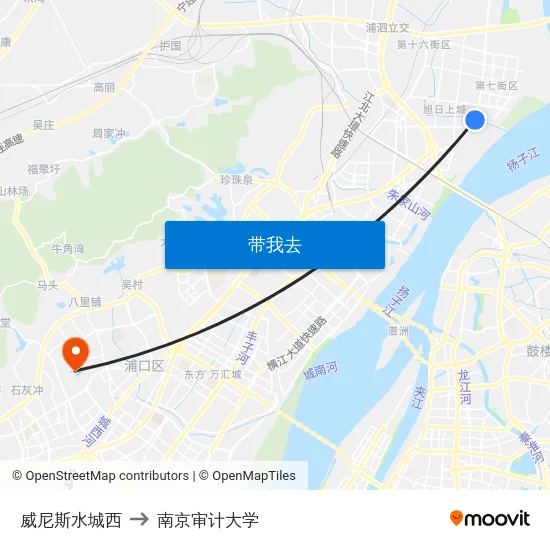 威尼斯水城西 to 南京审计大学 map