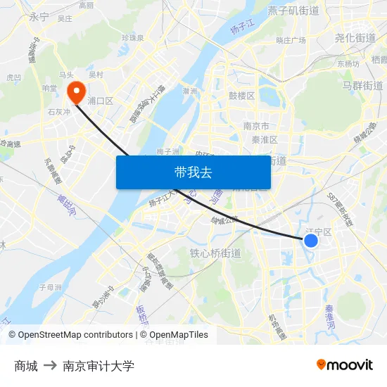 商城 to 南京审计大学 map