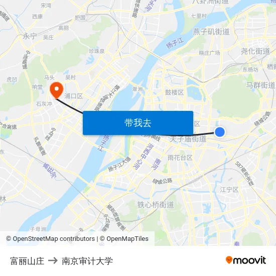 富丽山庄 to 南京审计大学 map