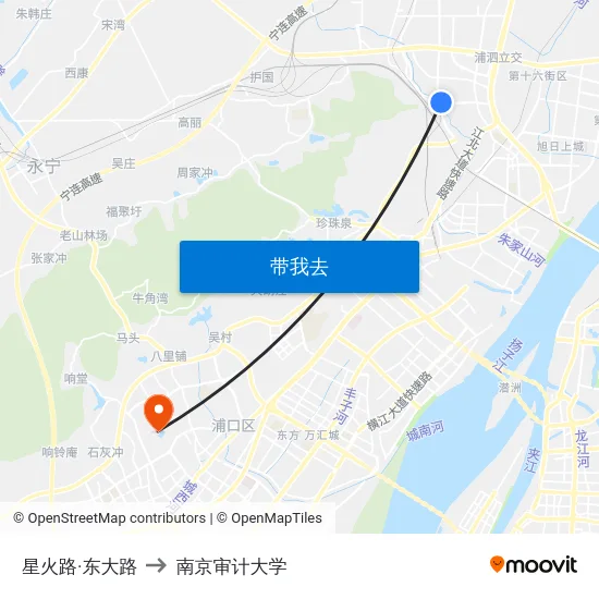 星火路·东大路 to 南京审计大学 map
