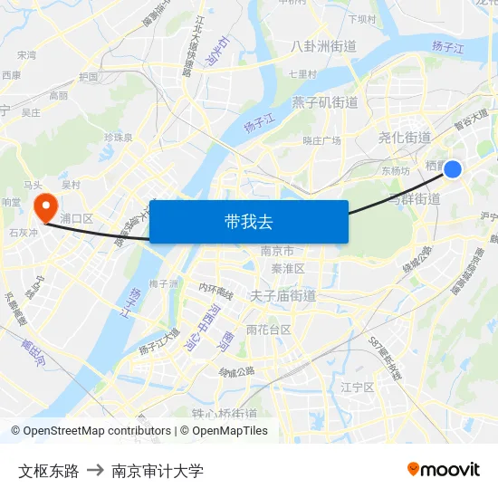 文枢东路 to 南京审计大学 map