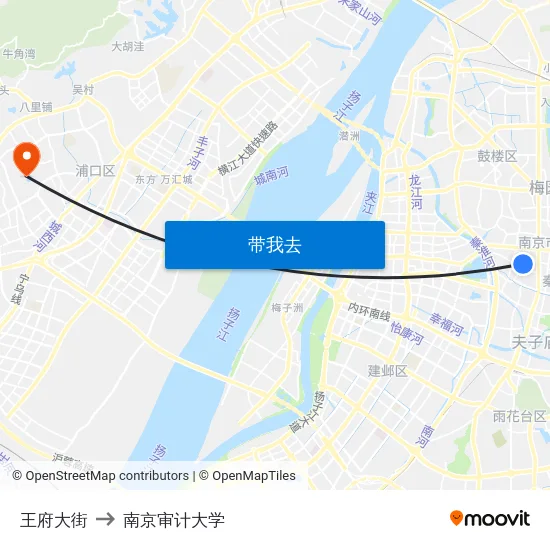 王府大街 to 南京审计大学 map