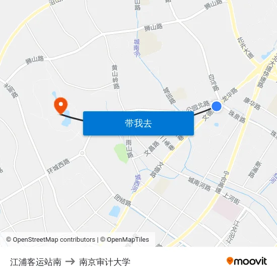 江浦客运站南 to 南京审计大学 map
