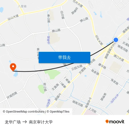 龙华广场 to 南京审计大学 map