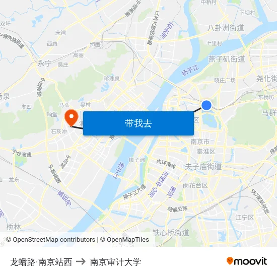 龙蟠路·南京站西 to 南京审计大学 map