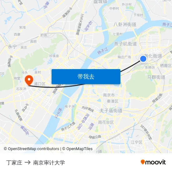 丁家庄 to 南京审计大学 map