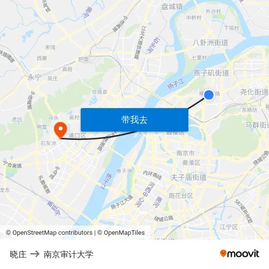 晓庄 to 南京审计大学 map