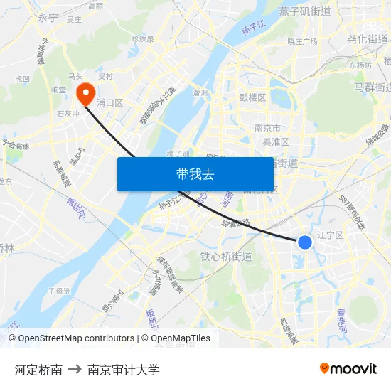 河定桥南 to 南京审计大学 map