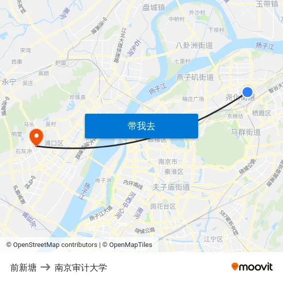 前新塘 to 南京审计大学 map