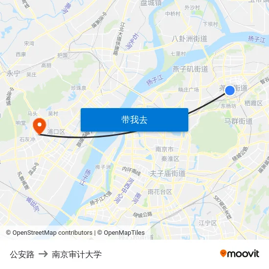 公安路 to 南京审计大学 map