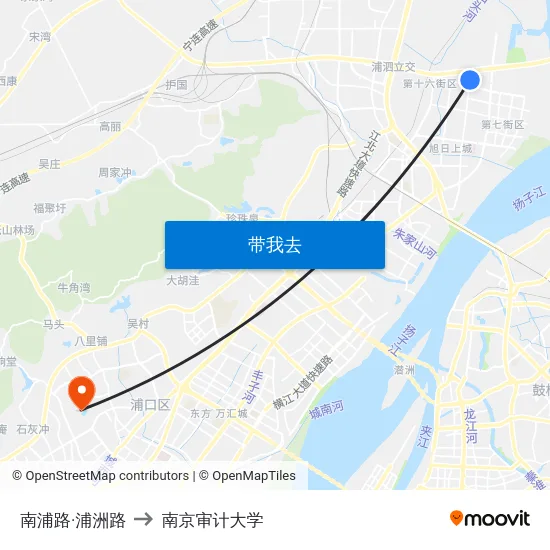 南浦路·浦洲路 to 南京审计大学 map