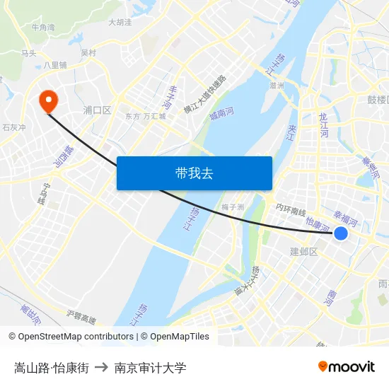嵩山路·怡康街 to 南京审计大学 map