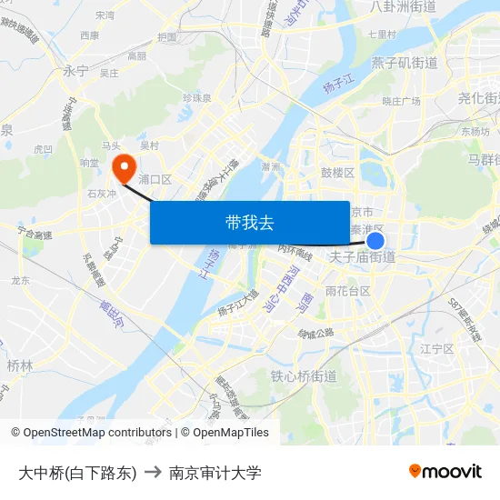 大中桥(白下路东) to 南京审计大学 map