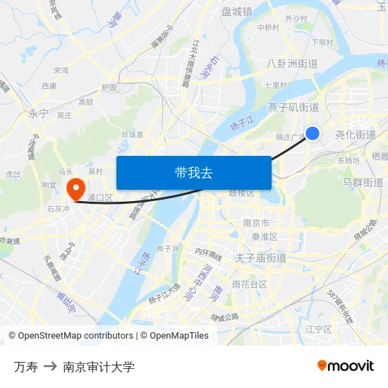 万寿 to 南京审计大学 map