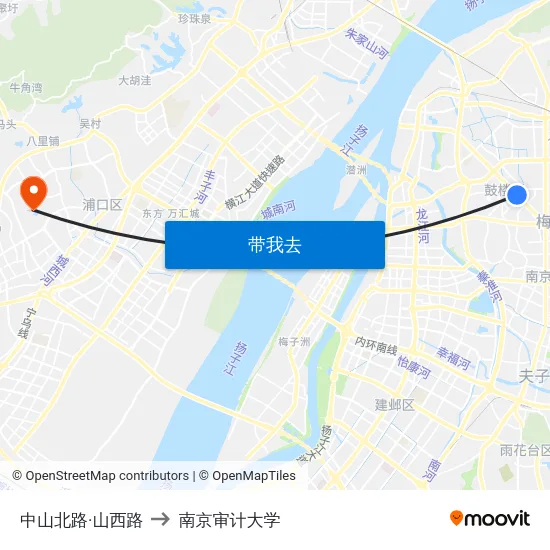 中山北路·山西路 to 南京审计大学 map