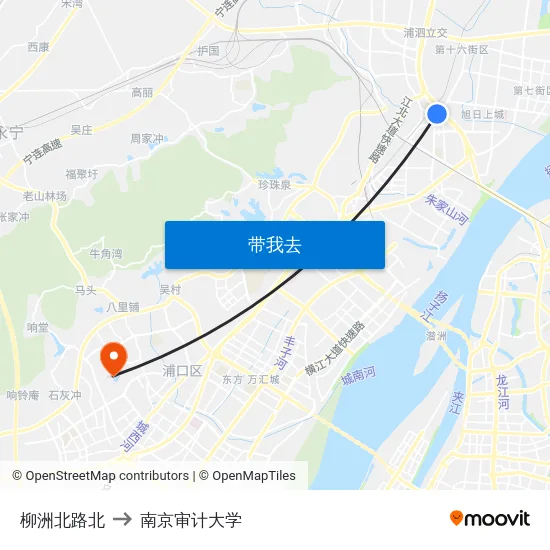柳洲北路北 to 南京审计大学 map