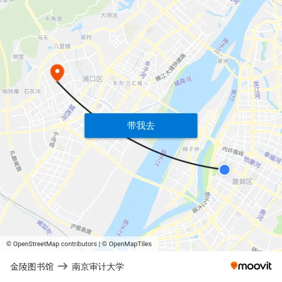 金陵图书馆 to 南京审计大学 map