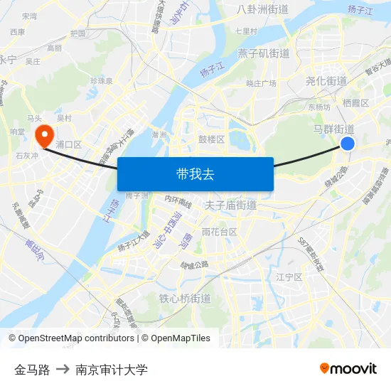 金马路 to 南京审计大学 map