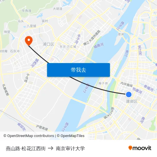 燕山路·松花江西街 to 南京审计大学 map