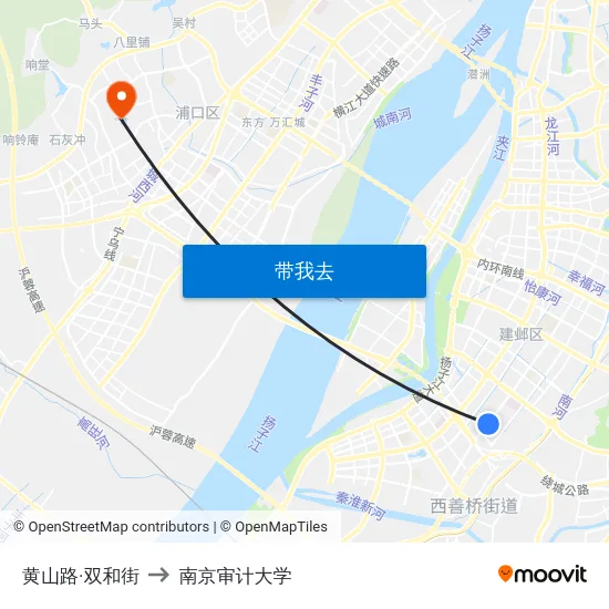 黄山路·双和街 to 南京审计大学 map
