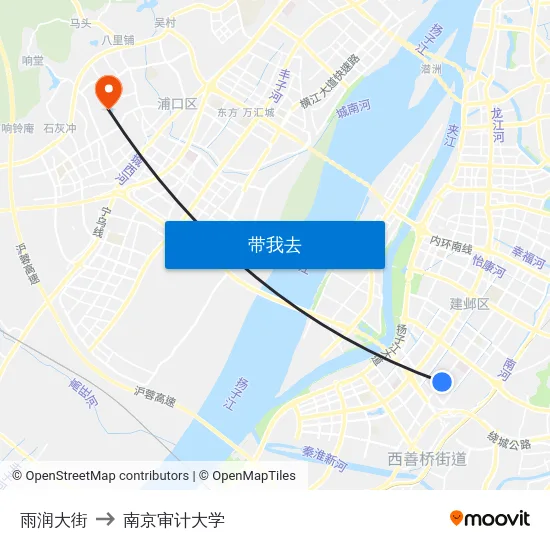 雨润大街 to 南京审计大学 map