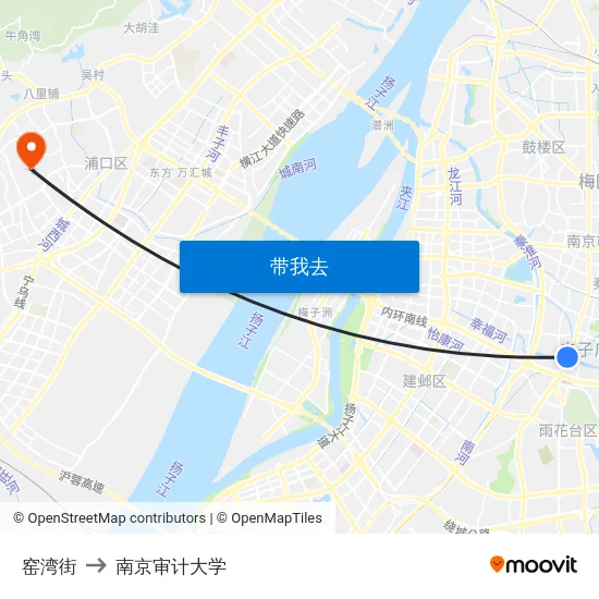 窑湾街 to 南京审计大学 map