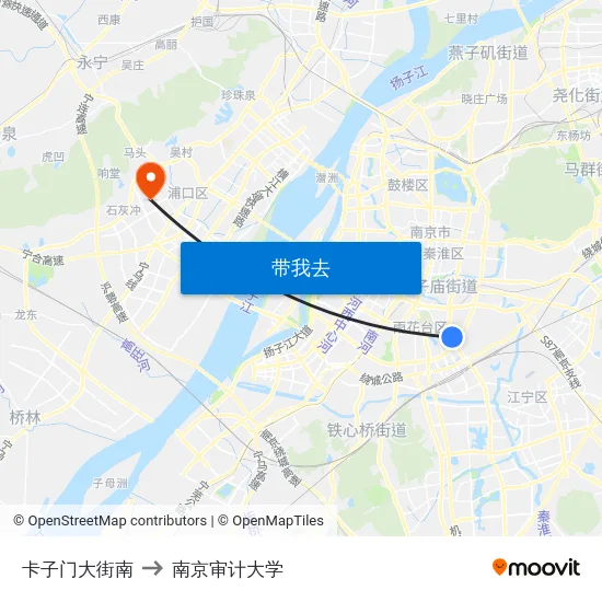 卡子门大街南 to 南京审计大学 map