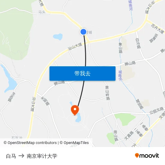 白马 to 南京审计大学 map