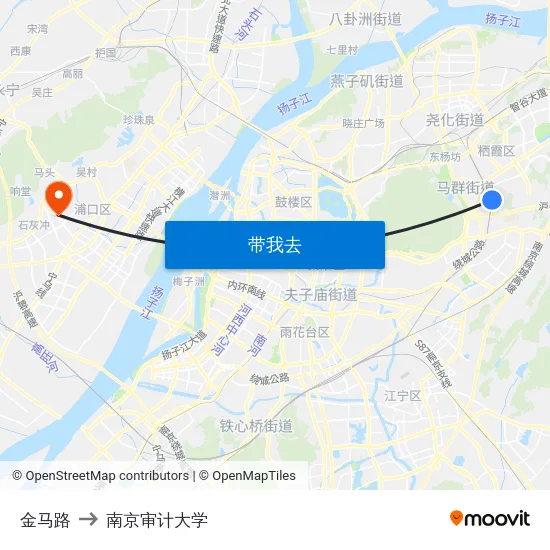 金马路 to 南京审计大学 map