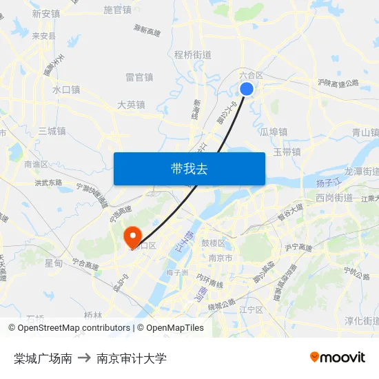 棠城广场南 to 南京审计大学 map