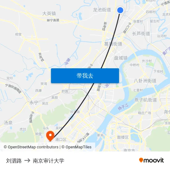 刘泗路 to 南京审计大学 map