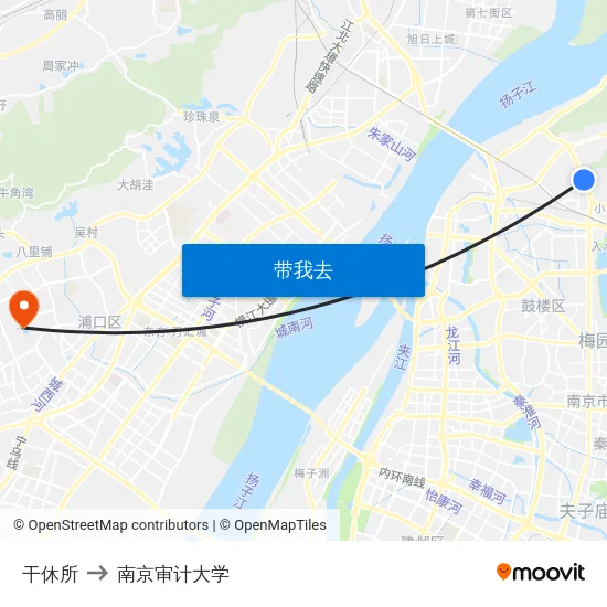 干休所 to 南京审计大学 map