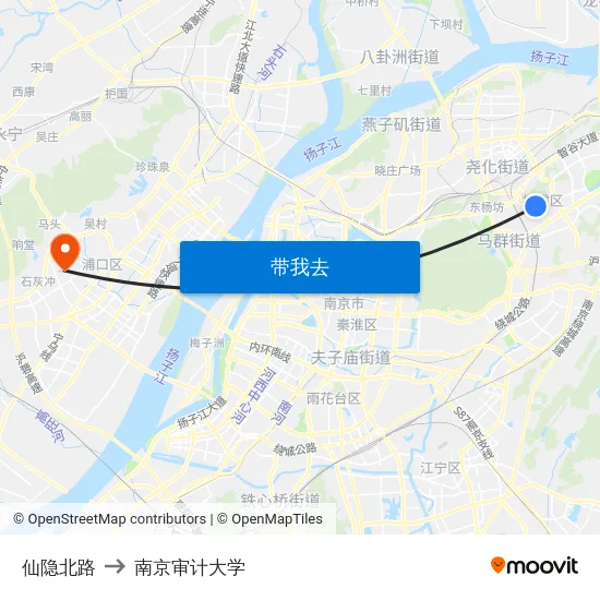 仙隐北路 to 南京审计大学 map