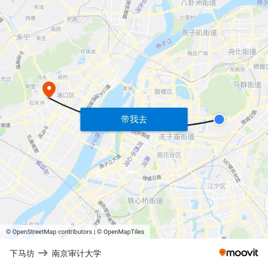 下马坊 to 南京审计大学 map