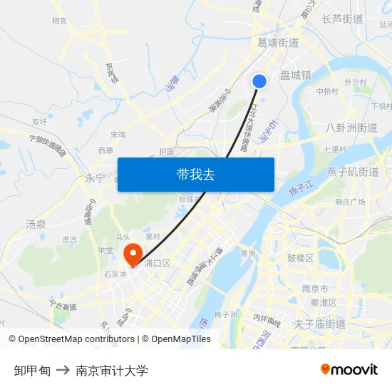 卸甲甸 to 南京审计大学 map