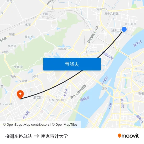 柳洲东路总站 to 南京审计大学 map