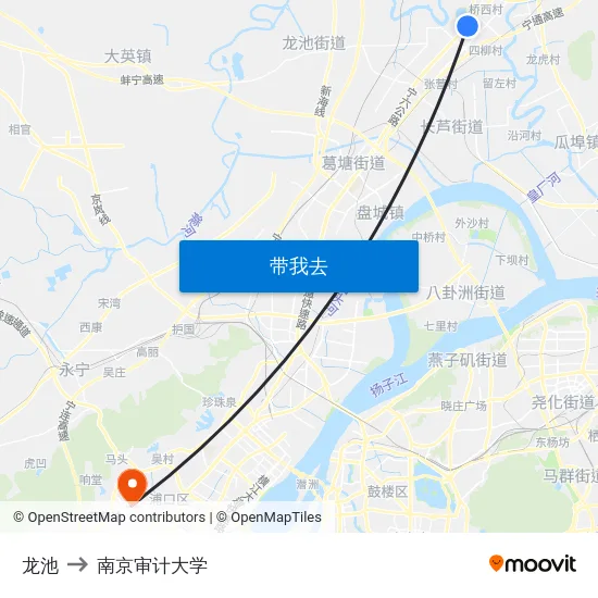 龙池 to 南京审计大学 map