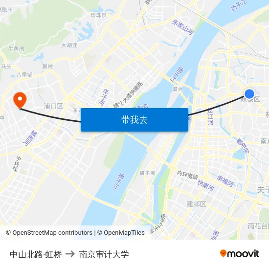 中山北路·虹桥 to 南京审计大学 map
