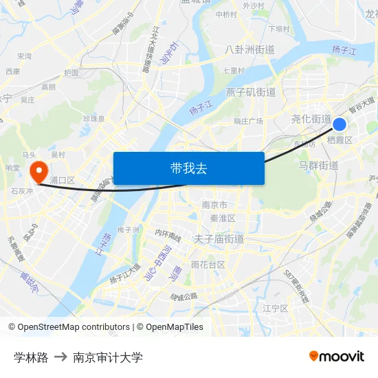 学林路 to 南京审计大学 map