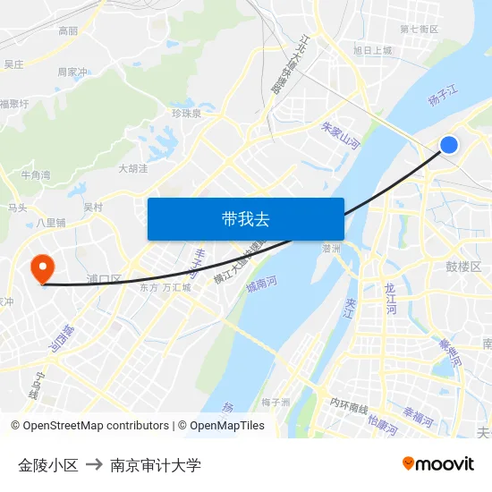金陵小区 to 南京审计大学 map