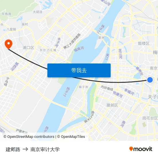 建邺路 to 南京审计大学 map