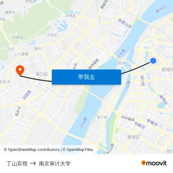 丁山宾馆 to 南京审计大学 map