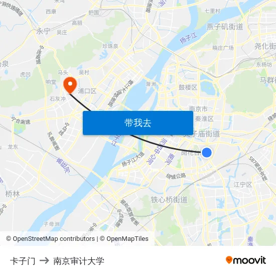卡子门 to 南京审计大学 map